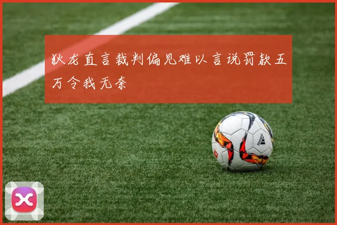 狄龙直言裁判偏见难以言说罚款五万令我无奈